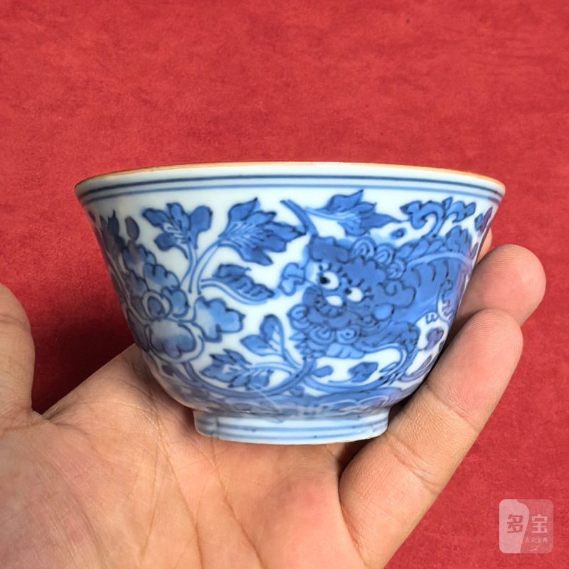 明晚期 青花花卉纹杯 - 图7